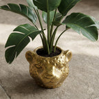 Planter Luipaard D12x9,5cm - Goud - D12x9,5cm