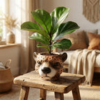 Planter Luipaard D12x9,5cm - Bruin - D12x9,5cm