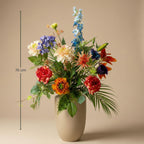Kunstbloemen Boeket - Colorful Bloom Deluxe - Real Touch - 70 cm - 18 Stelen