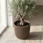 Capi Pot Nature Groove Made With Warm Taupe  - D25cm