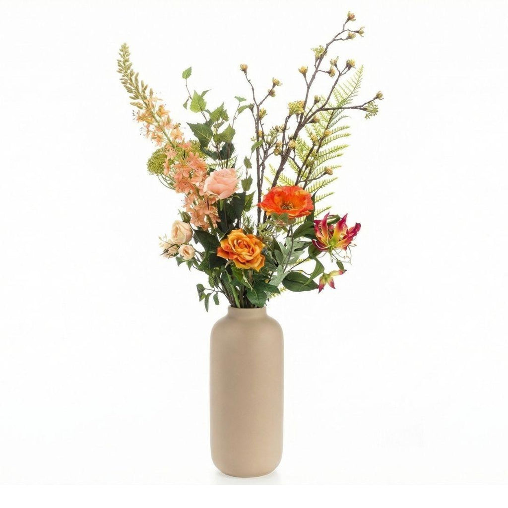 Kunstbloemen boeket - Amber Peach Deluxe - Real Touch - 12 stelen - ↑ 105 cm