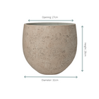 Pot Orb Grey Washed - D32 x H28