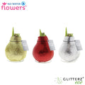 No Water Flowers Glitterz Goud / Rood / Zilver - 3 stuks - Ø7 cm - ↕15 cm